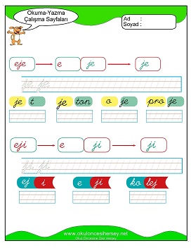 ğvfj Grubu Çalışma Sayfaları